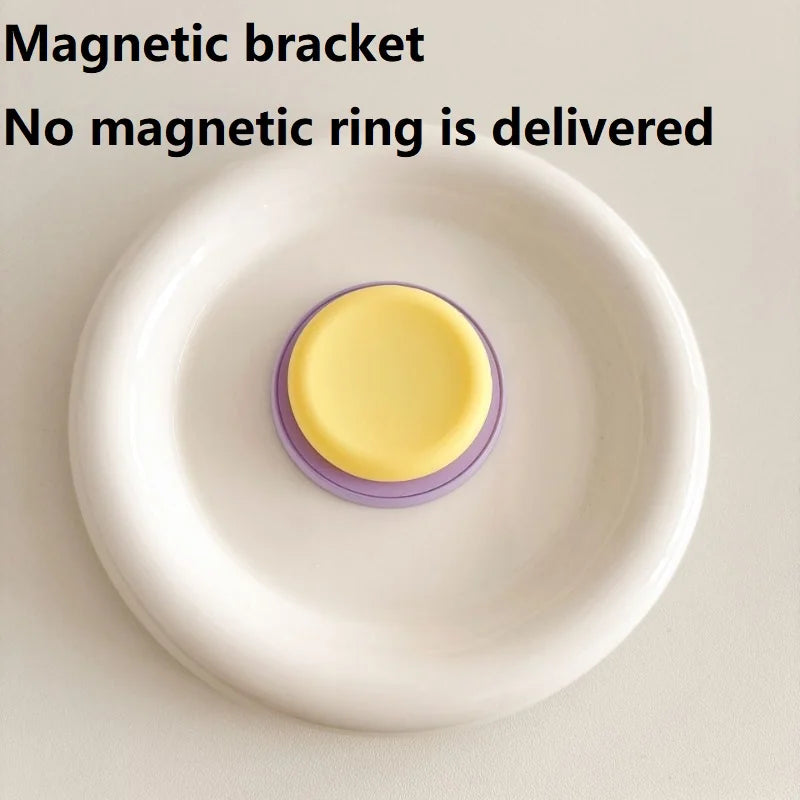 Magnetic Attraction Skin Feel Folding Expandable Mobile Socket Talk Grip Silicone Contrasting Phone Grip Lazy Stand SJZJ06