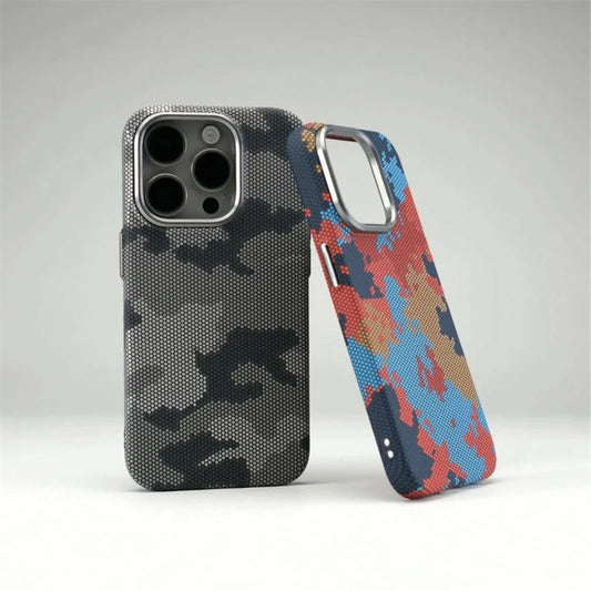Camouflage Graffiti Relief MagSafe Phone Case for iPhone – Magnetic Charging Hard Cover