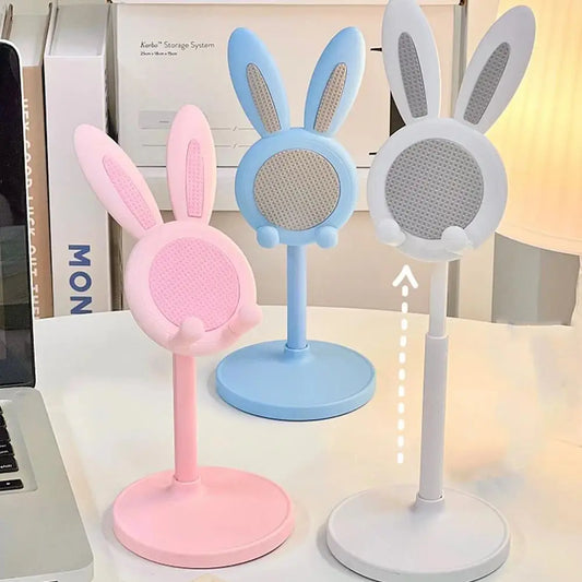 Adjustable Rabbit Cell Phone Stand Tablet Stand Holder Dock for iPad/All Phones,Cute Bunny Phone Stand for Desk Angle Height