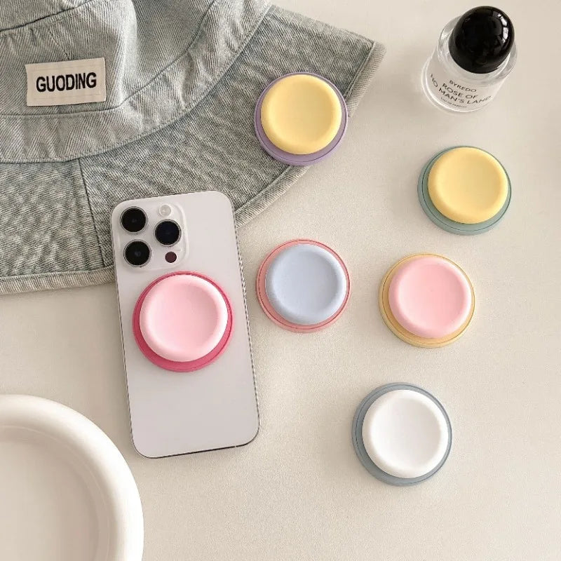 Magnetic Attraction Skin Feel Folding Expandable Mobile Socket Talk Grip Silicone Contrasting Phone Grip Lazy Stand SJZJ06