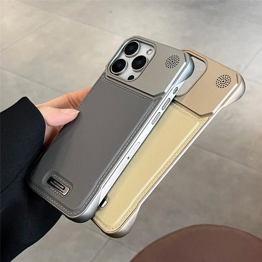 Business Aromatherapy Leather Case for iPhone 17 Air 16 15 14 Plus 13 12 11 Pro Max For Magsafe Magnetic Frameless Armor Cover