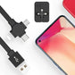 3-in-1 Flexible Retractable USB Cable for iPhone, Samsung, Android - Fast and Convenient Charging, Adjustable Length from 40cm/1