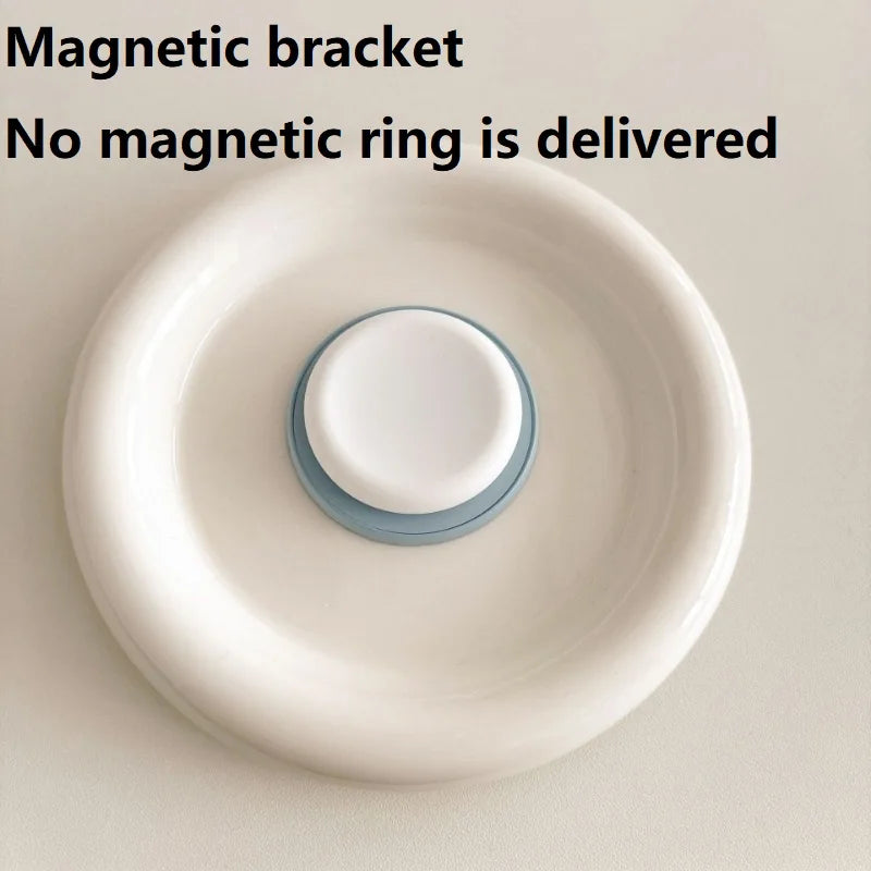 Magnetic Attraction Skin Feel Folding Expandable Mobile Socket Talk Grip Silicone Contrasting Phone Grip Lazy Stand SJZJ06