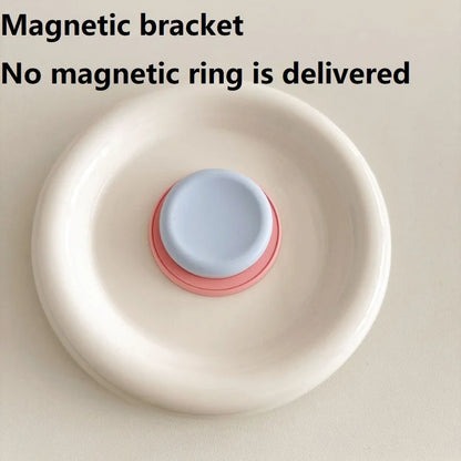 Magnetic Attraction Skin Feel Folding Expandable Mobile Socket Talk Grip Silicone Contrasting Phone Grip Lazy Stand SJZJ06