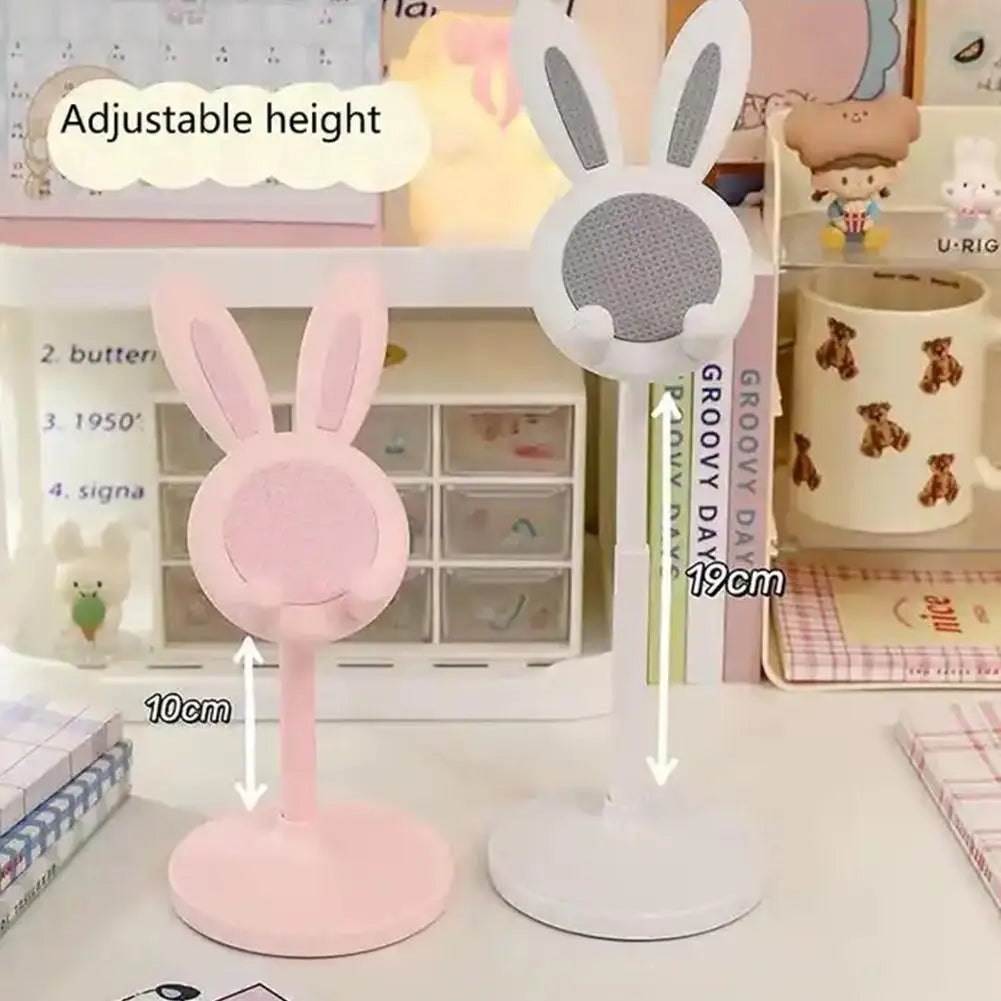 Adjustable Rabbit Cell Phone Stand Tablet Stand Holder Dock for iPad/All Phones,Cute Bunny Phone Stand for Desk Angle Height