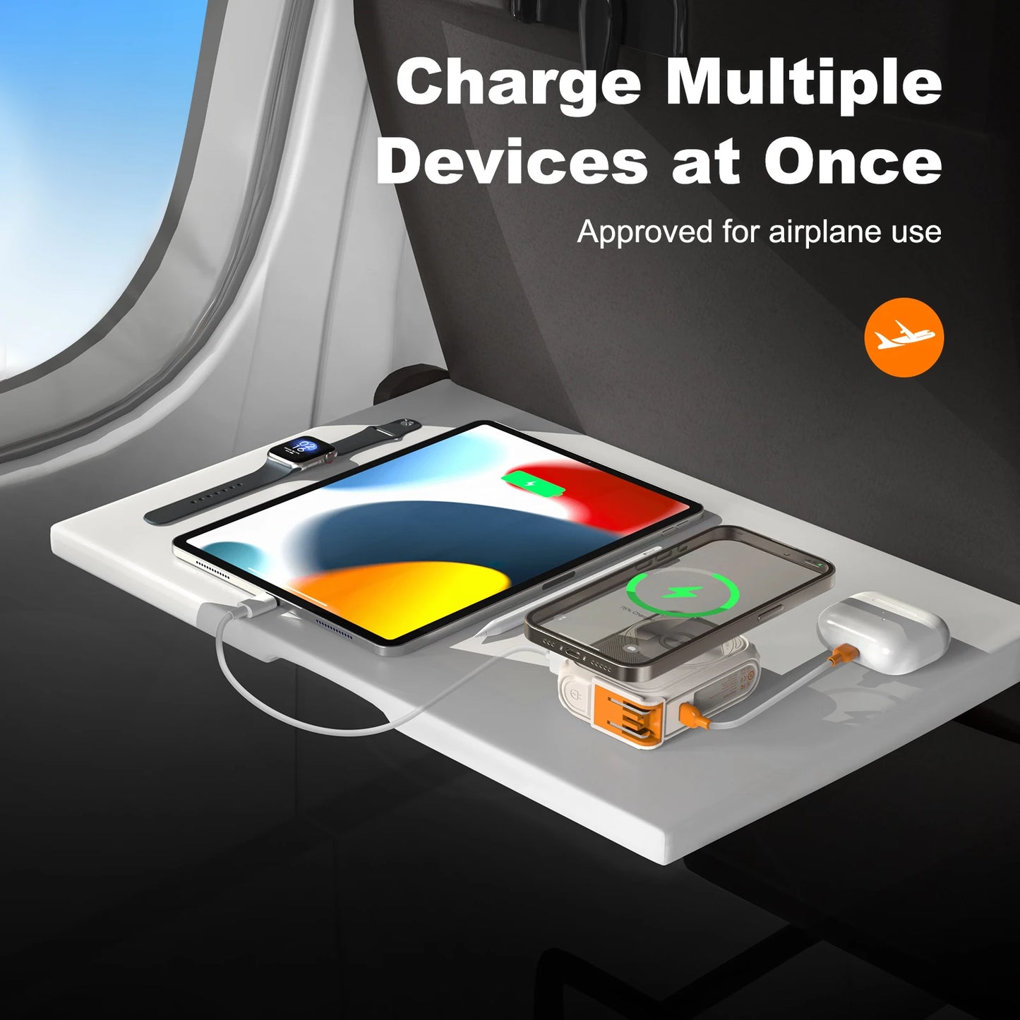 6-in-1 multifunctional power bank magnetic magnetic adsorption for wireless charging, 10000 mAh phone holder 22.5W fast charging