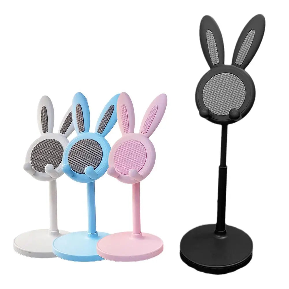 Adjustable Rabbit Cell Phone Stand Tablet Stand Holder Dock for iPad/All Phones,Cute Bunny Phone Stand for Desk Angle Height