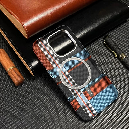Ultra-Thin Carbon Fiber Texture MagSafe Phone Case for iPhone