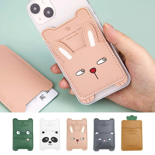 Premium Multi-Style Magnetic Wallet Phone Case + Ultra-Thin Clear Silicone Cover + Cartoon Credit Card Holder (Compatible with iPhone 17 / 16 / 15 / 14 / 13 / 12 / 11 Series)
