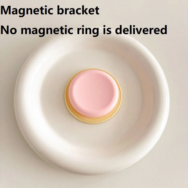 Magnetic Attraction Skin Feel Folding Expandable Mobile Socket Talk Grip Silicone Contrasting Phone Grip Lazy Stand SJZJ06