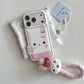 Fashion Leather Plaid Pattern Cute Rabbit phone case For iPhone 16 Pro Max 15 14 13 17 Pro With Lanyard Cartoon Protective Cover